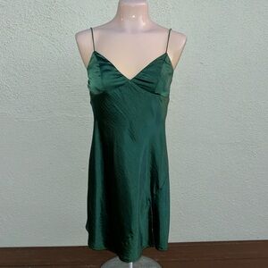 Blossom Satin Emerald Dress